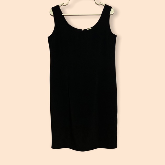 Neiman Marcus Sleeveless Black Sheath Work Dress - Picture 3 of 5